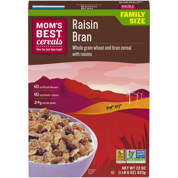 Mom's Best Moms Best Raisin Bran Whole Grain Cereal with No Artificial Flavors, 22