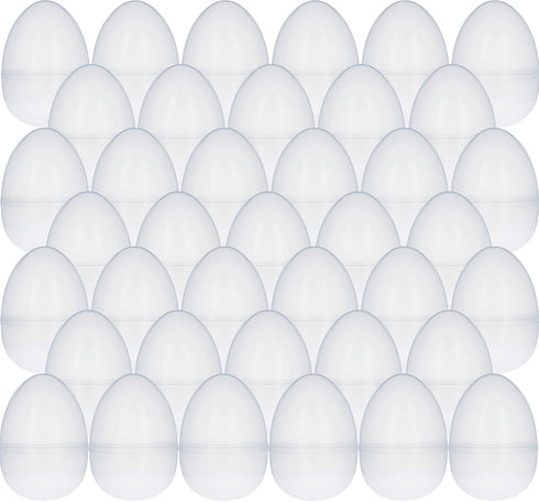 Chochkees 2.25" Inch (25-Pack) Fillable Transparent Easter Eggs with Hinge Bulk Clear Bright Plastic Easter Eggs