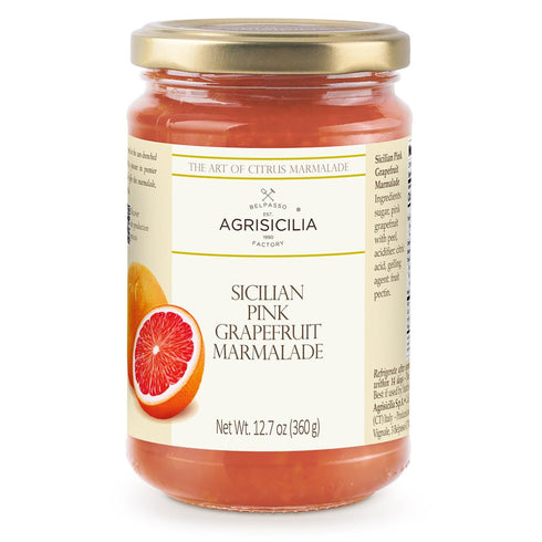Agrisicilia Sicilian Pink Grapefruit Marmalade Authentic Italian Fruit Jam with Peel, Made