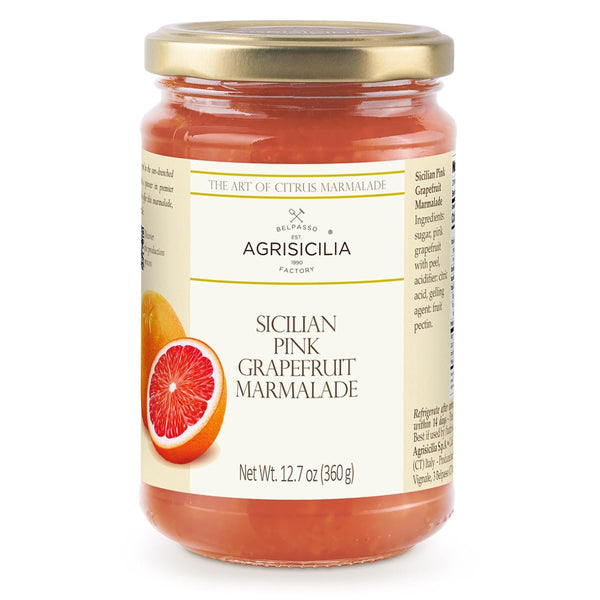 Agrisicilia Sicilian Pink Grapefruit Marmalade Authentic Italian Fruit Jam with Peel, Made
