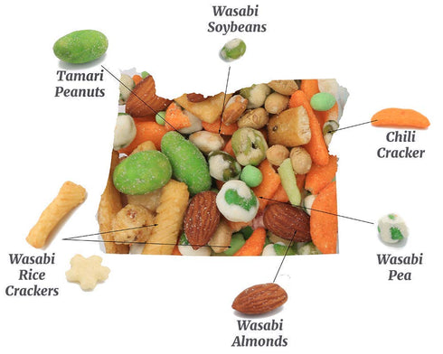 (32 oz) Oregon Farm Fresh Snacks Wasabi Peas & Rice Crackers Mix - Locally Sourced and Freshly Made Asian Snacks