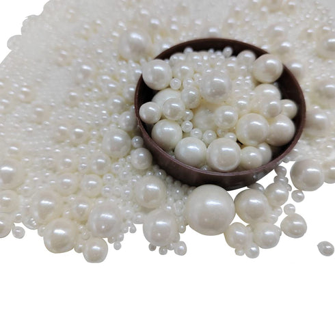 Edible Pearl Sugar Sprinkles, White Candy Mixing Size, 120g Baking Decorations for Cupcake Toppers, Cookie Decorating