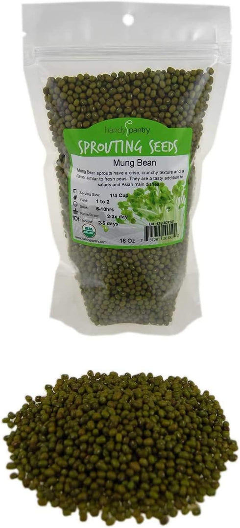 Mung Bean Sprouting Seed: 2.5 Lb - Organic, Non-GMO - Handy Pantry