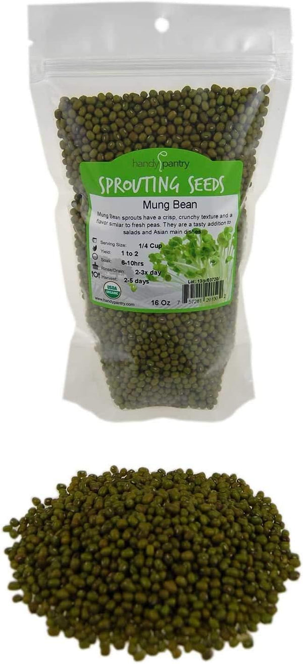 Mung Bean Sprouting Seed: 2.5 Lb - Organic, Non-GMO - Handy Pantry