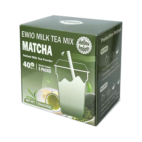 Milk Tea Mix Matcha Flavor Instant Milk Tea Powder 40g x5 Packs