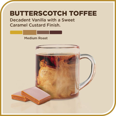 100% (12 oz Don Francisco's Butterscotch Toffee Ground Flavored Coffee: Rich Arabica Beans with Sweet Buttery Aroma