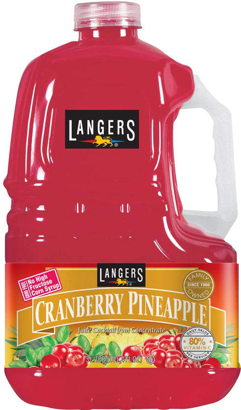 Langers Cranberry Pineapple Juice Cocktail, 101.4 Fl Oz (Pack of 4)