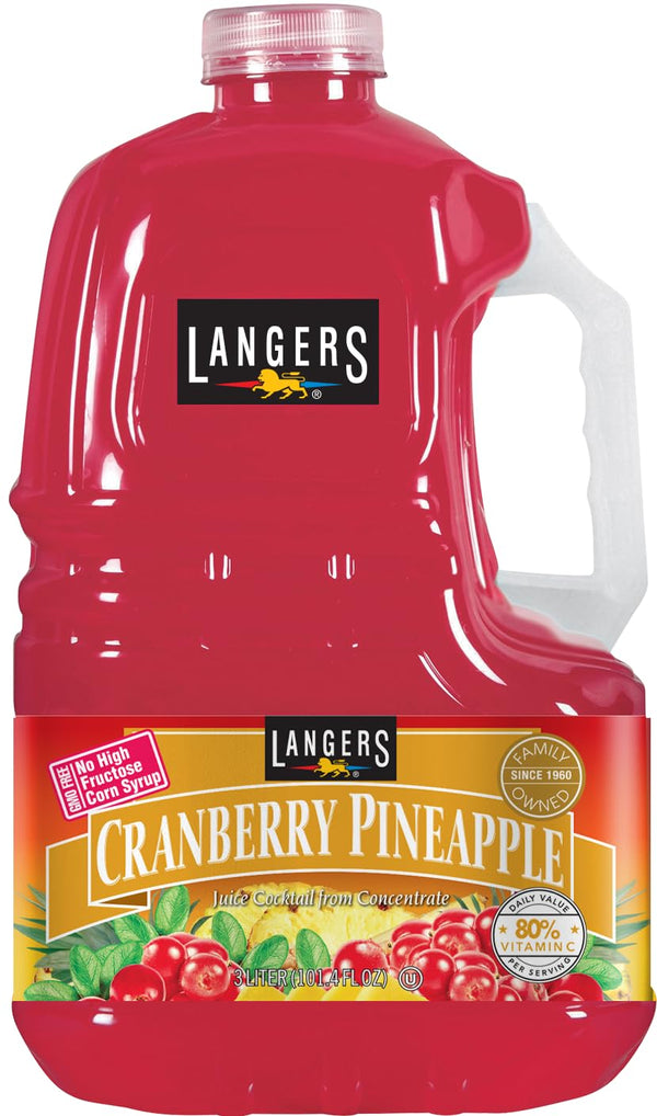 Langers Cranberry Pineapple Juice Cocktail, 101.4 Fl Oz (Pack of 4)