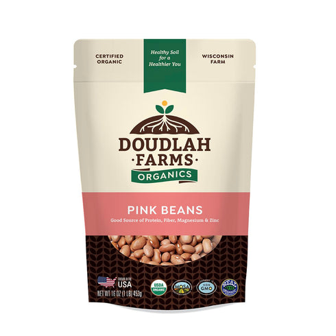 Organic Pink Beans 1 lb - Non-GMO, USDA Organic, Tested Clean Certified,