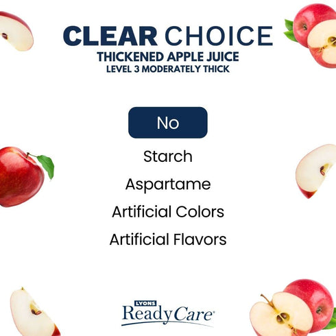 3 4 oz (48 pack) Lyons ReadyCare Thickened Apple Juice for Dysphagia & Swallowing Difficulty - Honey Consistency, Level