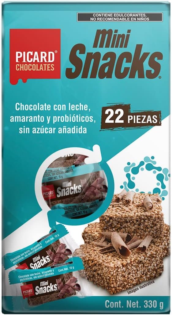 Picard Chocolates Mini Snacks Chocolate with Milk and Amaranth, no Sugar Added