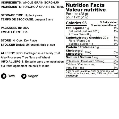 3 Food to Live Italian White Whole Grain Sorghum, Pounds Premium White Groats. Raw Milo Seeds. Vegan, Bulk Broom-corn.