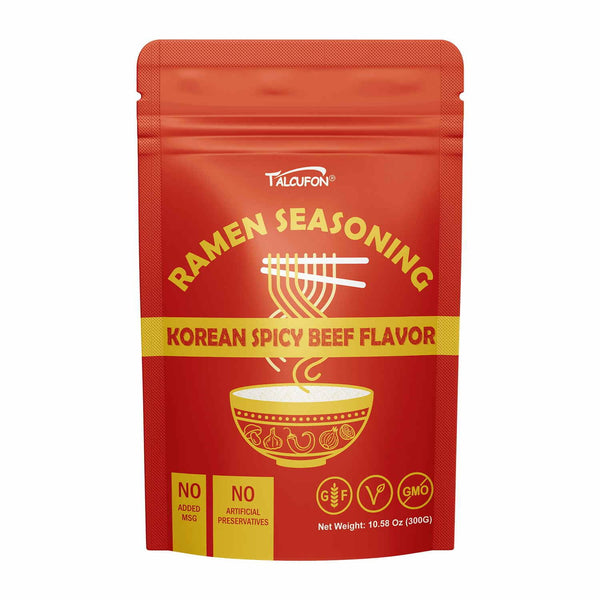 Talcufon Korean Spicy Beef Ramen Seasoning Reduced Salt Gluten-Free Vegan Korean Noodle Soup
