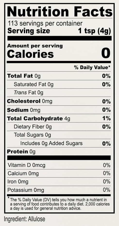 1 lb, Anthony's Allulose Sweetener, Batch Tested Gluten Free, Keto Friendly Sugar Alternative, Zero Net Carb, Low