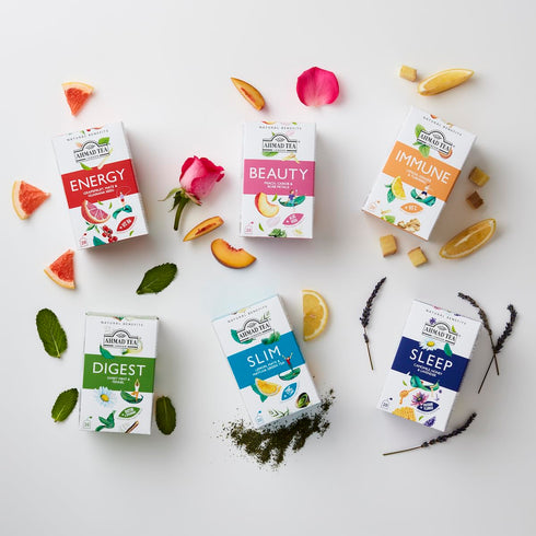 Pack 60 6 Ahmad Tea Natural Benefit Functional Tea Selection | Green teas, Fruit & Herbal Infusions | Perfect herbal