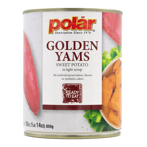 MW Polar Golden Yams Sweet Potato in Light Syrup, 30oz (Pack of