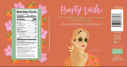 12 oz (8-Pack) Busty Lush Craft Mocktails Non-Alcoholic Sparkling Drinks, Zero Proof Drinks, Mezcalita, Alcohol