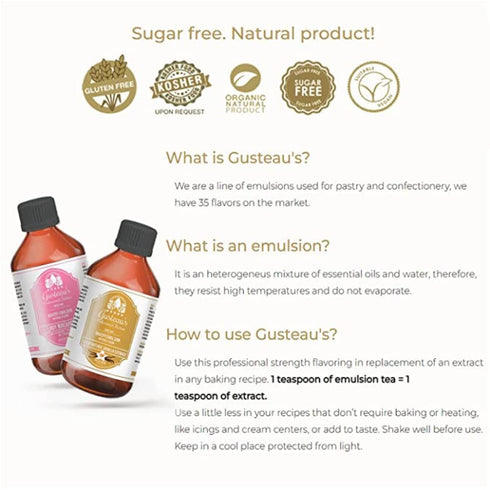 4 oz (100ml) Gusteau's - Cream Cheese Flavor Bakery Emulsion, fl Alcohol Free, Sugar Free, Kosher (Cream Cheese)