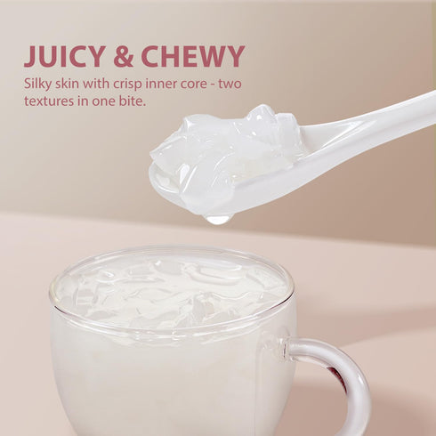 2.2 lbs (1 Soeos Lychee Flavored Coconut Jelly Strips, Kg), Lychee Jelly for Boba Tea, Sweet and Chewy Tropical Snack