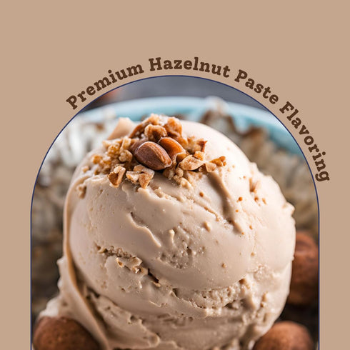 (500g, 1.1 lbs) Hazelnut Paste Flavoring for Gelato, Rolled Ice Cream, and Ice Cream. Made with Natural Hazelnuts