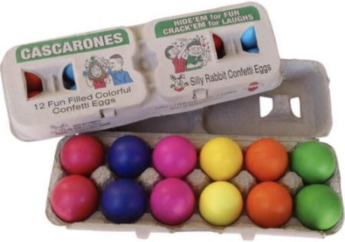 Silly Rabbit 12 (Pack 4) Cascarones Colorful Confetti Filled Eggs Eggs Per Carton of Colors WILL very