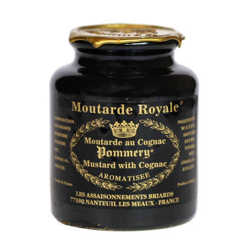 IL FUSTINO Royal Mustard Pommery Mustard with Cognac in Pottery Crock, 8.8 oz