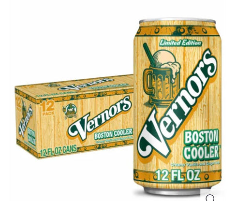 Vernors 12 oz 12 Count Boston Cooler Ginger Soda, Creamy Vanilla and Ginger Blend, fl Cans
