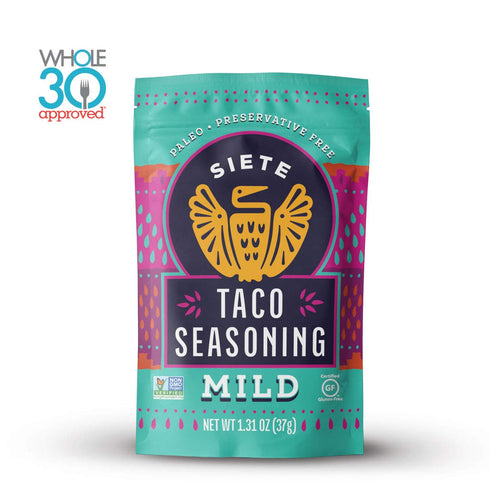 Pack 30 3 3 (6 Packets) Siete Taco Seasoning Mix | Gluten Free | Vegan | Paleo | Preservative Free | Whole Approved |