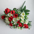 NURCIX 24 (24 Roses Bouquet Plant Simulation Flowers Western Bud Bud Roses Fake Flowers Wedding Hand Bouquet red