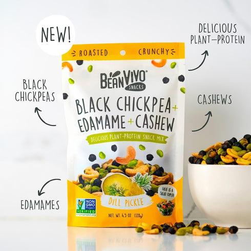 7g 4g 3-Pack (4.5 oz BeanVIVO Healthy Snacks for Adults & Kids with Protein & Fiber per Serving with Dried Edamame