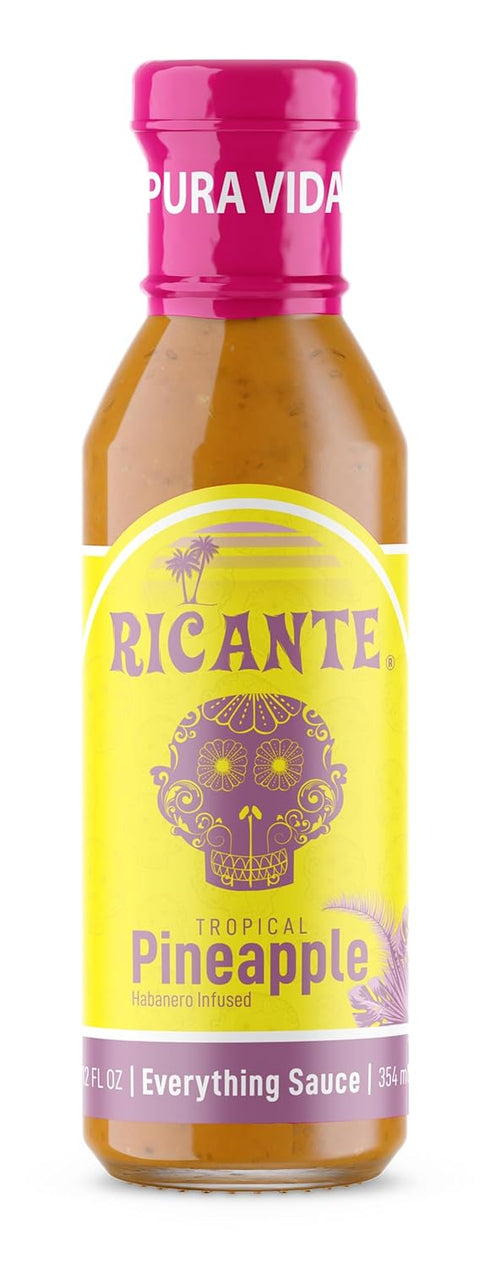 Ricante Tropical Pineapple Habanero Infused Everything Sauce, Keto and Gluten Friendly, 12-Ounce Bottle