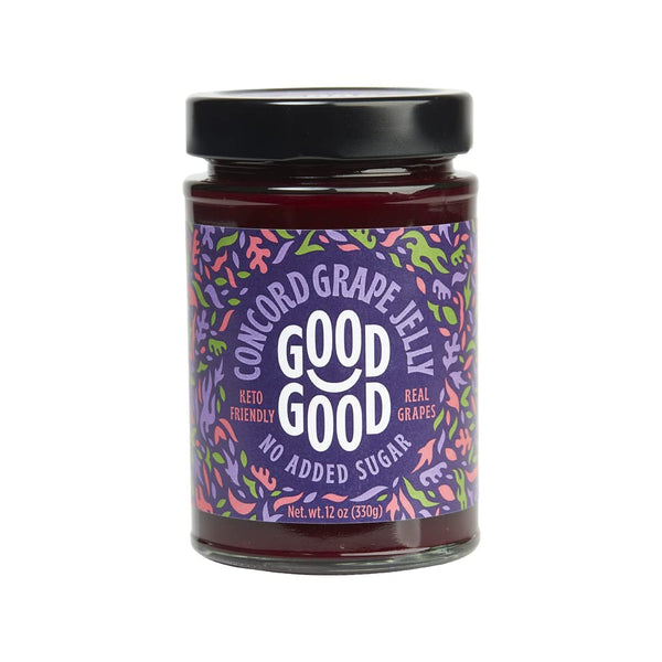 GOOD GOOD Concord Grape Jelly Jam - No Added Sugar - Low