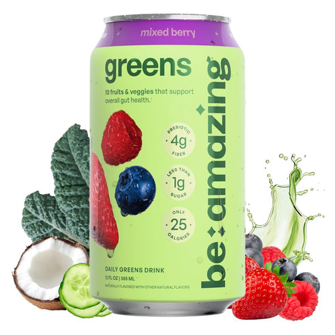 Be Amazing Greens Drink, Mixed Berry, Ready to Drink, 10 Organic Fruits