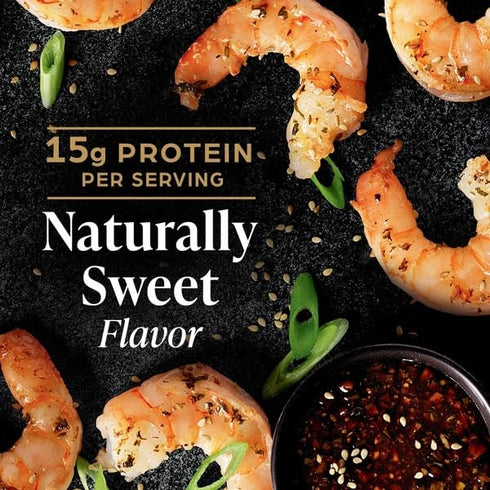 Generic 16 oz, Pack 1, Frozen, Black Tiger Jumbo Shrimp, Raw, Peeled and Deveined, Tail-Off, of Perfect for Grilling