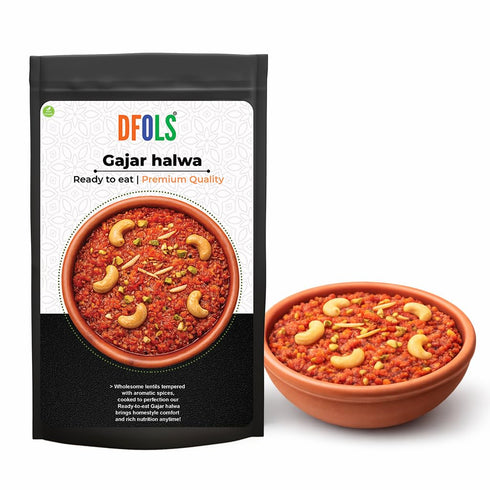 Dfols Gajar Halwa Ready to Eat Indian Carrot Dessert 0.22lb 3.52oz 100g