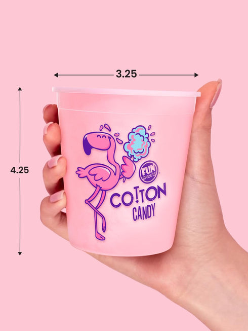 6-Pack 1.5 oz Fun Sweets Cotton Candy - Pink CottonCandy in Tubs - Individual Cotton Candy Tubs