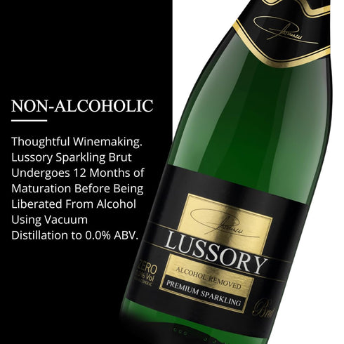 0.0% (750ml, 1 Lussory Premium Sparkling Brut Dealcoholized Non Alcoholic Wine Bubbly From Spain, Low Calories, Low