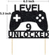 Level 9 Unlocked Cake Topper, Video Game Cake Topper for 9th Birthday Party Decoration