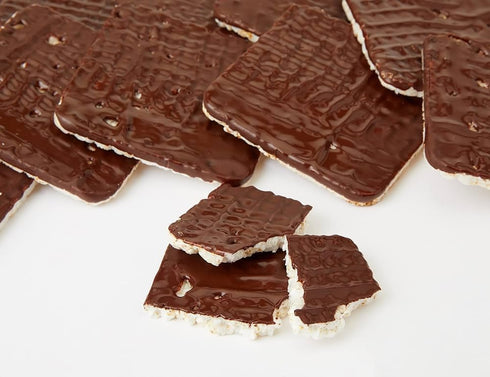 Just Grown 2.6 oz, (Pack 1) Paskesz Chocolate Covered Rice Cakes Squares, Whole Grain, Dairy Free, Gluten Free, Kosher
