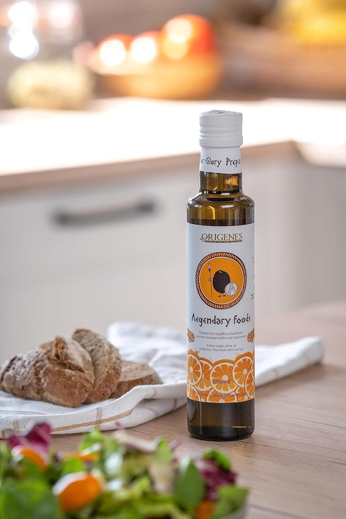 Pack 2 1 1 2X250ml of Extra Virgin Flavored Olive Oil, Bottle Lemon Infused, Bottle Orange Infused EVOO, Cold Pressed
