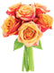 KaBloom - 6 Orange Roses without vase - Fresh Flowers for Birthday,