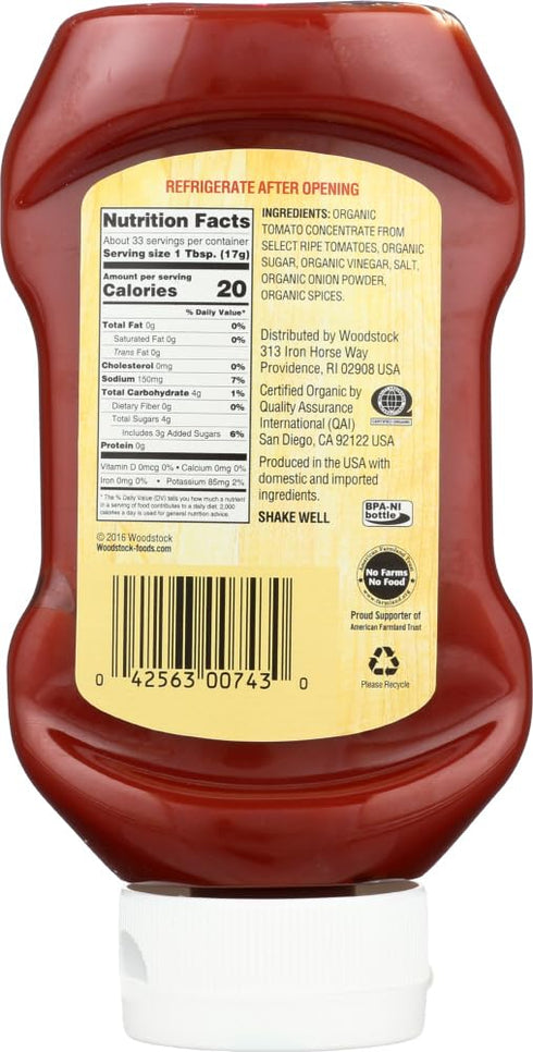 Nathan's 20 (2 Pack) Woodstock Farms Organic Tomato Ketchup Ounces