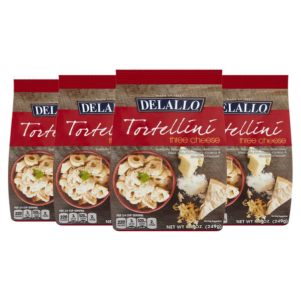 DeLallo Three Cheese Tortellini Pasta, 8.8 oz Bag, Made with Parmesan Cheese