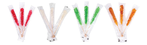 Bayside Candy Rock Candy Wrapped Sticks Assorted and Individual Flavors Old-Fashioned Sugar