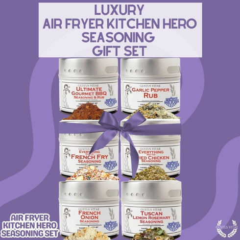 Set 6 Packed, GLP-1 Air Fryer Kitchen Hero Seasoning | Authentic Small Batch Seasoning Mixes | Gourmet All Natural