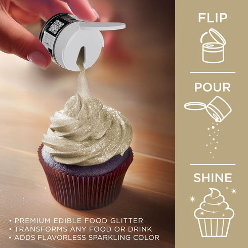 Bakell Champagne Gold Tinker Dust (5g, 1x Jar) Edible Glitter for Food and Desserts