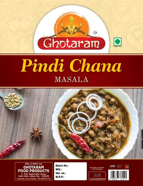 GHOTARAM Blend-190Gx2Pk Kake THE Dhabe Style Punjabi Khatte Pindi Chole, Pindi Chana Masala, Sukhe Chane, Chole Masala