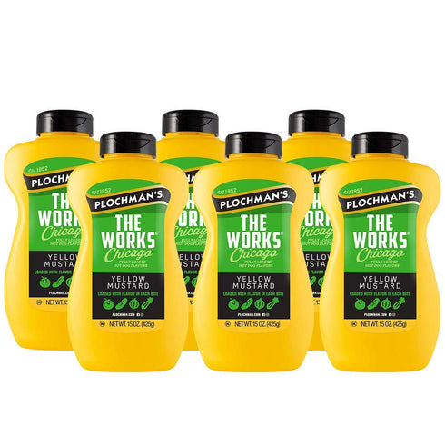 Plochmans The Works Mustard, 15 Ounce ( pack of 6)