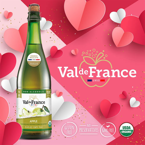 25.4 Oz (1 Val de France, Non-Alcoholic, Reduced Calorie, Organic and OU Kosher Sparkling Juice (Pear), Fl bottle)