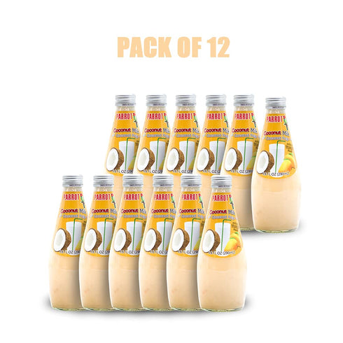 290mlPack 12 Parrot Coconut Milk Drink Mango with Pulp